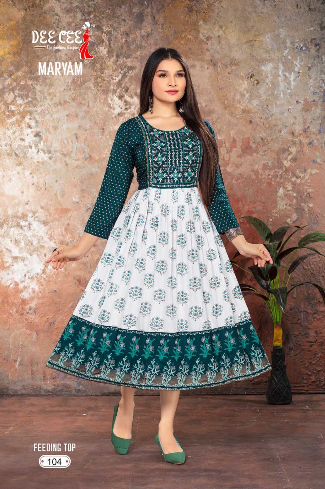 Maryam By Dee Cee Rayon Printed Long Kurtis Wholesale Clothing Suppliers In India
